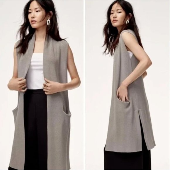 Wilfred Sweaters - Wilfred Dunkirk Knit Mushroom beige Longline Vest XS